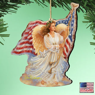 American Angel Wooden Ornaments by Gelsinger - American Christmas Decor - 8161021-0107