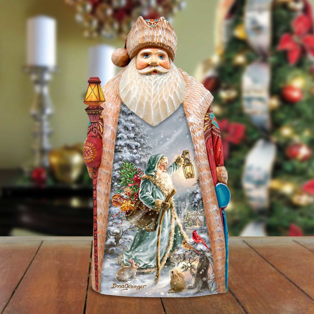 Saint Nicholas Santa Hand-Painted WOODCARVED Figurine by D. Gelsinger - Christmas Decor - 242114-DG