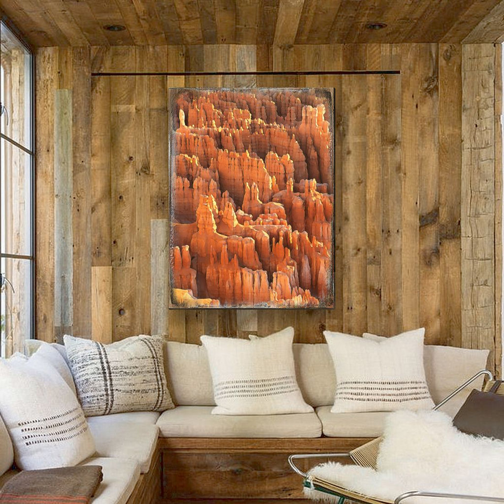 Rocky Mountain Side Wooden Wall Art by Nature Wonders - Nature Wildlife Decor - 95285B