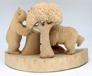 One-of-a-Kind Bears and Bees Wood Carved Figurine 7