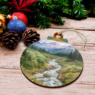 Alaskan Wilderness Wooden Ornaments by G.Debrekht - Wildlife Holiday Decor - 870076