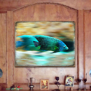 Tropical Fish Wood Wooden Coastal Wall Art by Nature Wonders - Coastal Sea-Life Decor - 95264B
