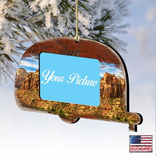 Camper Woodsy Picture Frame Ornaments - Ornament for Photo - Wildlife Holiday Decor - 8198431-2PF