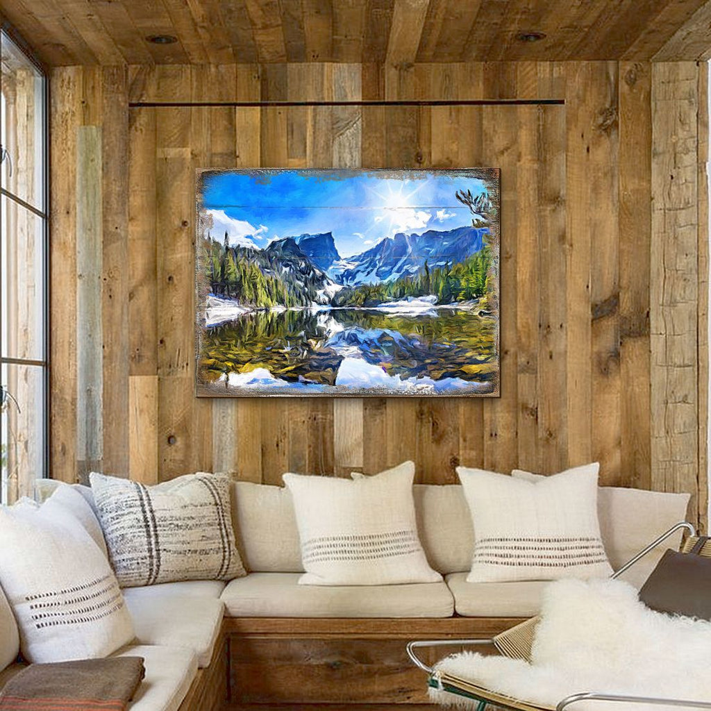 Forest Mountains Art Wooden Wall Art by Nature Wonders - Nature Wildlife Decor - 95237B