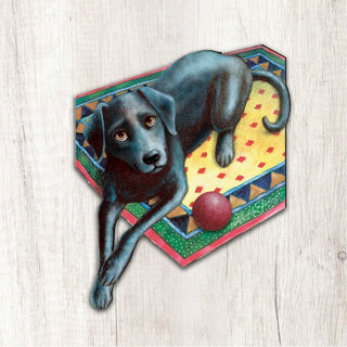 Ready When You Are Black Dog Holiday Outdoor Decor Large Ornament by Laura Seeley - Pets Dog and Cats Decor - 8511017M