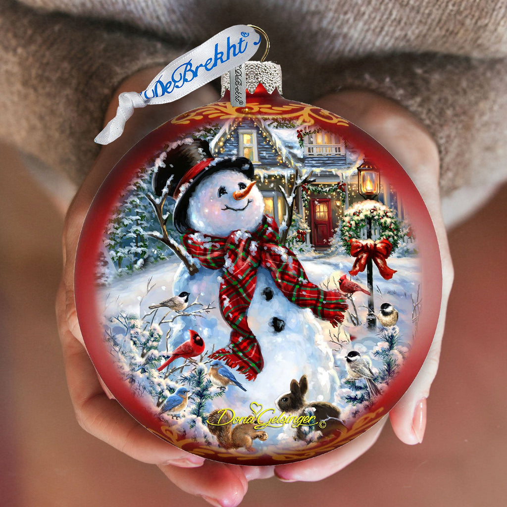 An Old-Fashioned Christmas Glass Ornament Limited Edition by D. Gelsinger - Christmas Santa Snowman Decor - 73893-1563