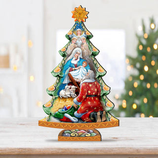 Adoration Decorated Tabletop Tree by G. Debrekht - Nativity Holiday Decor - 69951