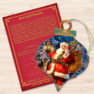 Woodland Santa Wooden Ornaments by Gelsinger - Christmas Santa Snowman Decor - 8031051-1105