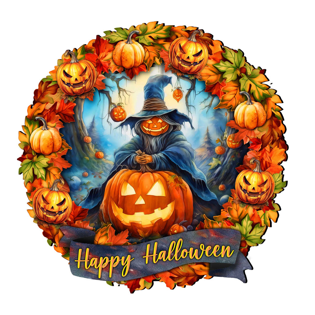 Happy Halloween Wreath Door Hanger by G. Debrekht - Halloween Decor - 8652821H