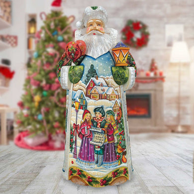 In Harmony Santa Hand-Painted WOODCARVED Masterpiece by G. DeBrekht - Christmas Decor - 213311