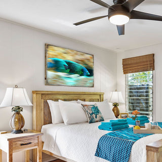 Tropical Fish Wood Wooden Coastal Wall Art by Nature Wonders - Coastal Sea-Life Decor - 95264B