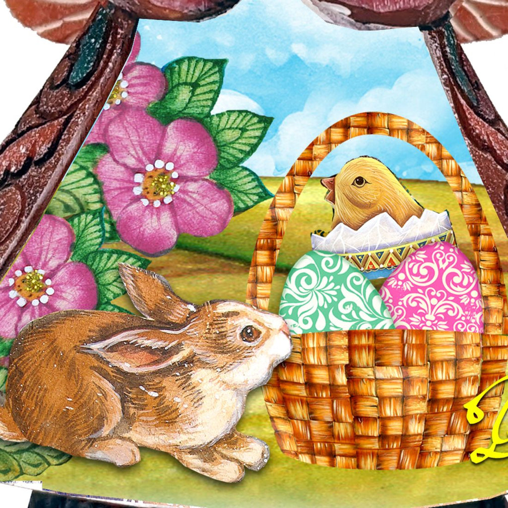 Easter Angel With Bunny Handcrafted Christmas Figurine - G. DeBrekht - Easter Spring Decor - 516662