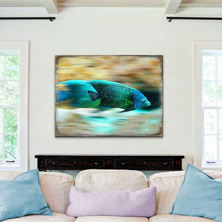 Tropical Fish Wood Wooden Coastal Wall Art by Nature Wonders - Coastal Sea-Life Decor - 95264B
