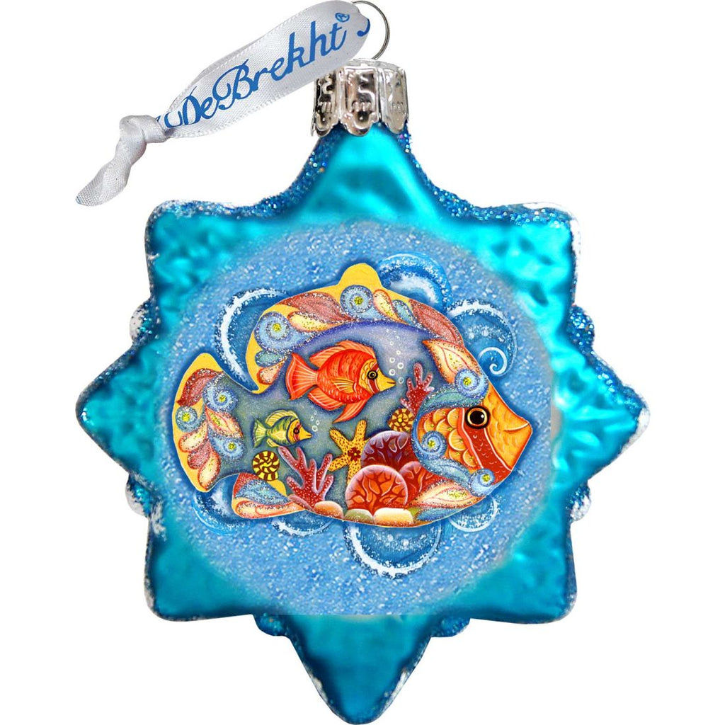 Under the Sea Mercury Glass Ornaments Set of 3 by G. DeBrekht - Coastal Holiday Decor - 770132S3