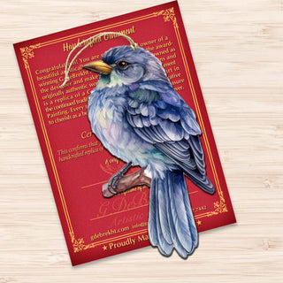 Alaskan Bluebird Wooden Ornaments by G.Debrekht - Wildlife Holiday Decor - 8710005-2