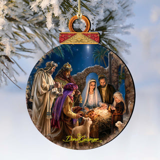 Miracle Nativity Wooden Ornaments by Gelsinger - Nativity Holiday Decor - 8021042-1201