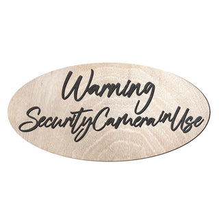 Warning sign, Security Camera in Use sign, Business sign, Made in the USA sign, Made from wood - 320340