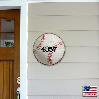 Baseball Wooden Custom House Number Sign - Love Family Kids Decor - Address Sign - MA989803