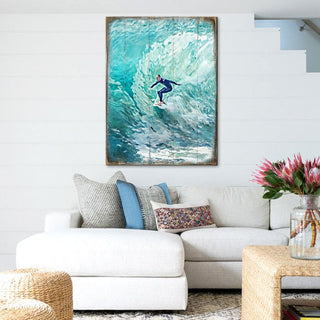 Sophronia Surfer Wooden Coastal Wall Art by Nature Wonders - Coastal Sea-Life Decor - 95227B