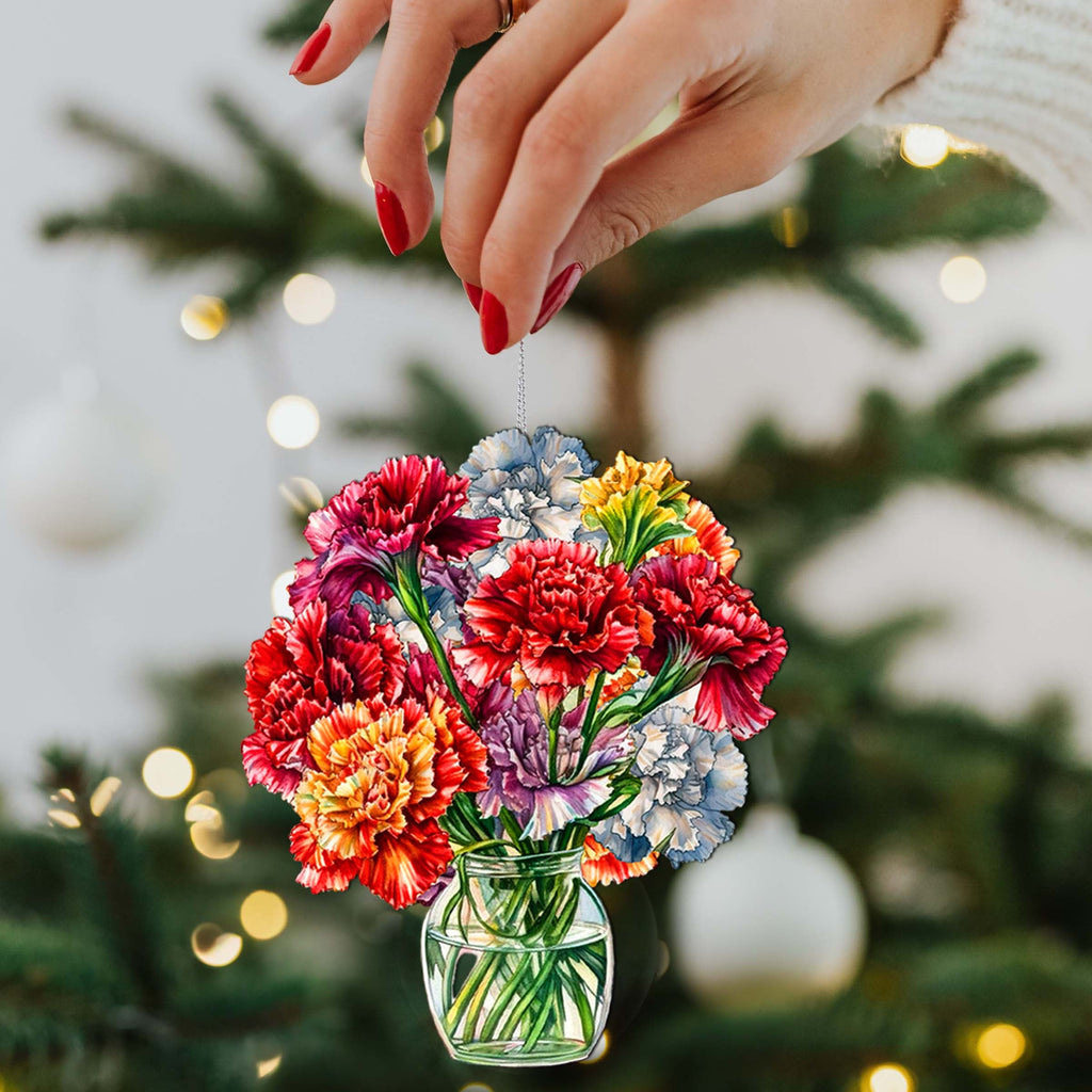 Flowers in the Vase Wooden Ornaments by G. Debrekht - Love Family Decor - 8688317