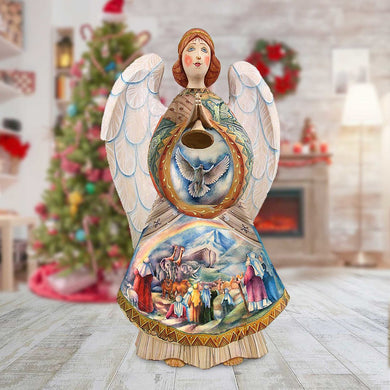 Noah's Ark Angel Santa Hand-Painted WOODCARVED Masterpiece by G. DeBrekht - Nativity Holiday Decor - 251733