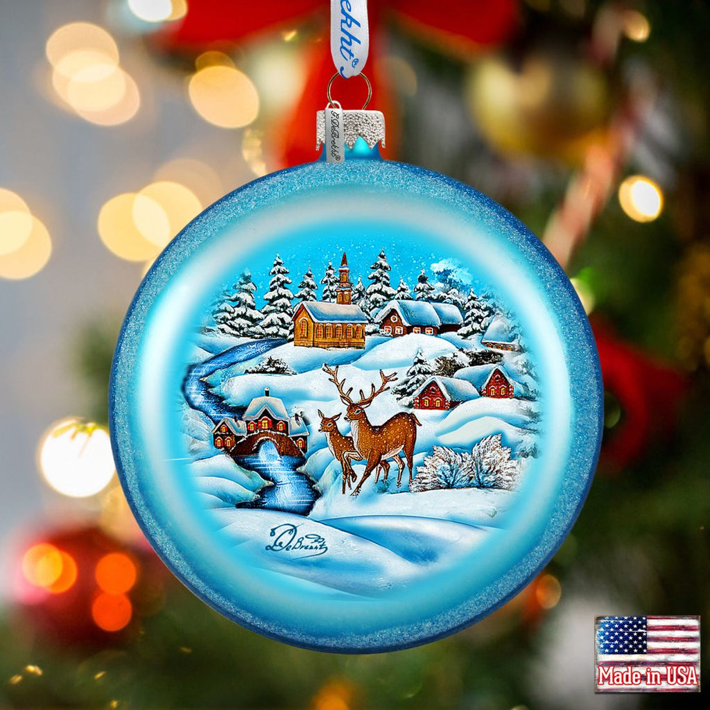 Winter landscape Glass Ornament by G. DeBrekht - Christmas Decor - 744-012