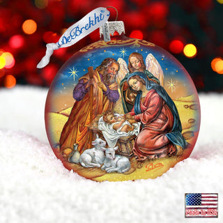 Regal Nativity Glass Ornament by G. DeBrekht - Nativity Holiday Decor - 73369