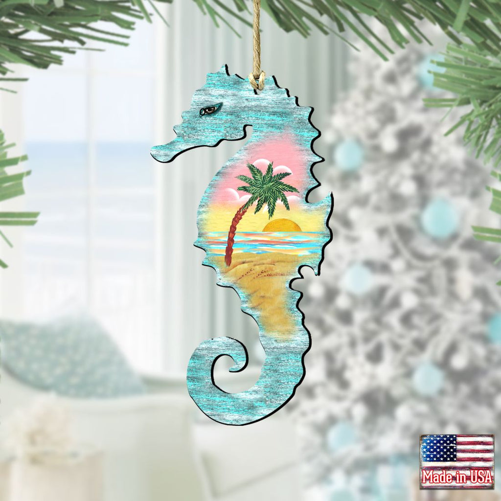 Seahorse Wooden Ornaments by G. DeBrekht - Coastal Holiday Decor - 8198517