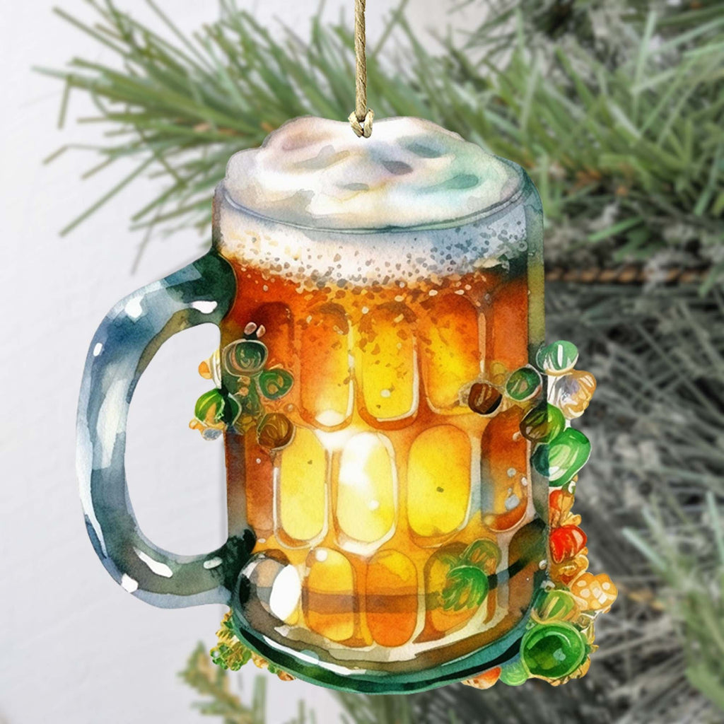 Irish Beer Mug Wooden Ornaments by G. DeBrekht Celtic St Patrick Decor - 8652775