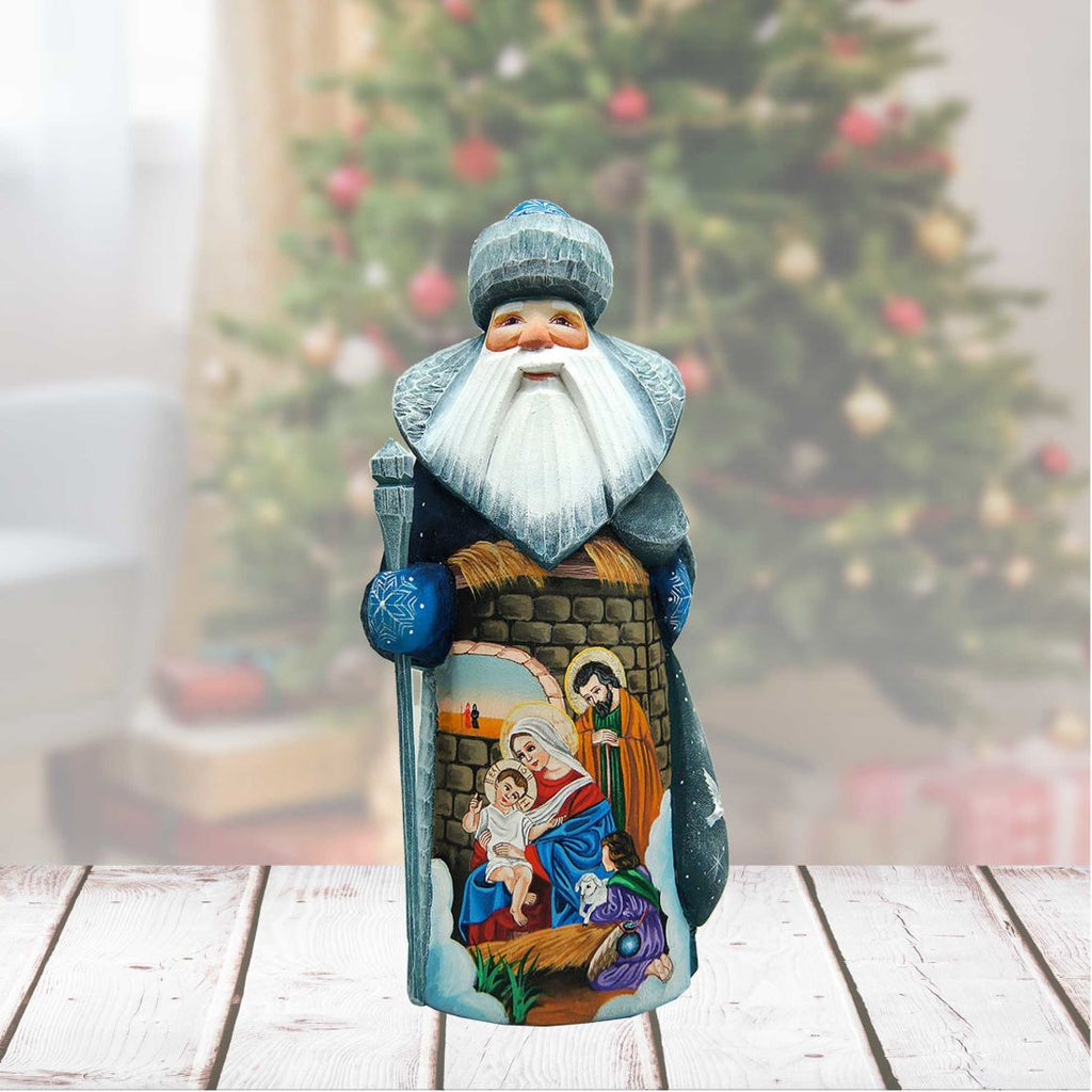 Story of Nativity Santa Hand-Painted WOODCARVED Masterpiece by G. DeBrekht - Nativity Holiday Decor - 821372 *** PRE-ORDER - Handmade Just for You! ***