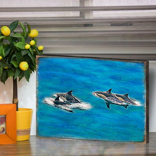 Spearman Shamus Killer Whales Wooden Coastal Wall Art by Nature Wonders - Coastal Sea-Life Decor - 95255B