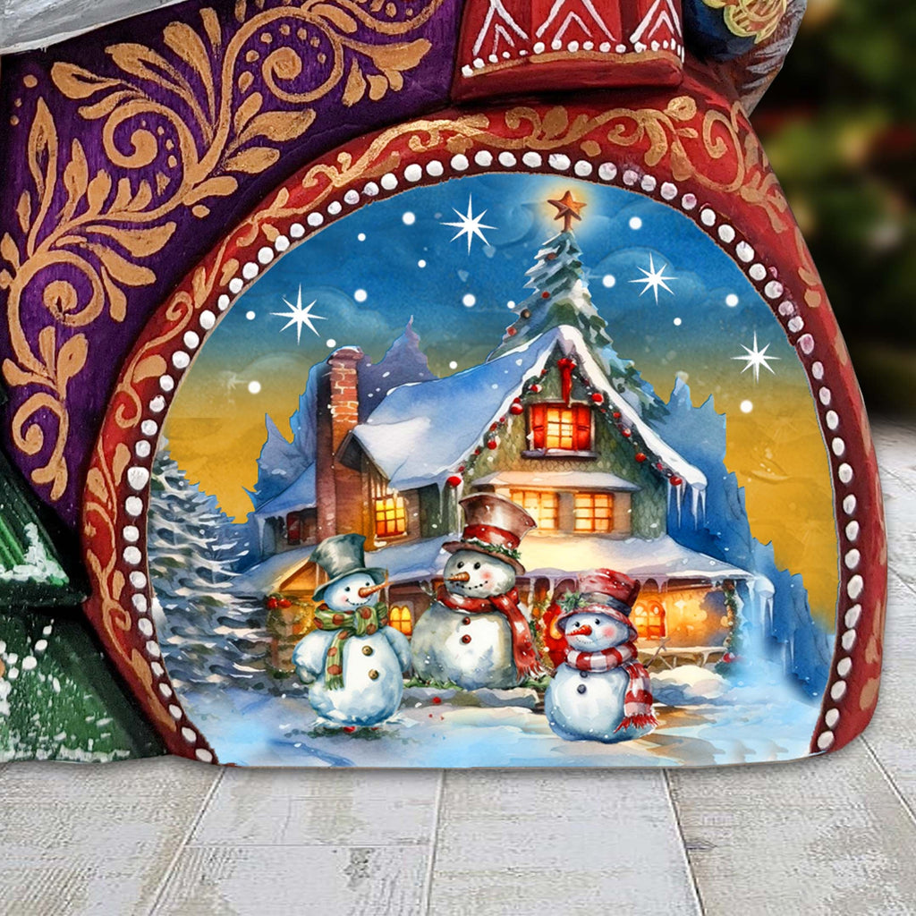 Christmas Night Santa Hand-Painted WOODCARVED Masterpiece Figurine by G. DeBrekht - Christmas Decor - 8206024