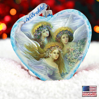 Three Angels Glass Ornament Limited Edition by Strelkina at G. DeBrekht - Nativity Holiday Decor - 738-083-ST