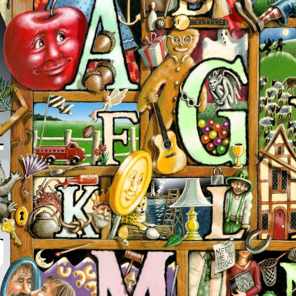 Alphabet Whimsical Wall Art by Laura Seeley - Love Family Kids Decor - 8513007-LS