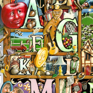Alphabet Whimsical Wall Art by Laura Seeley - Love Family Kids Decor - 8513007-LS