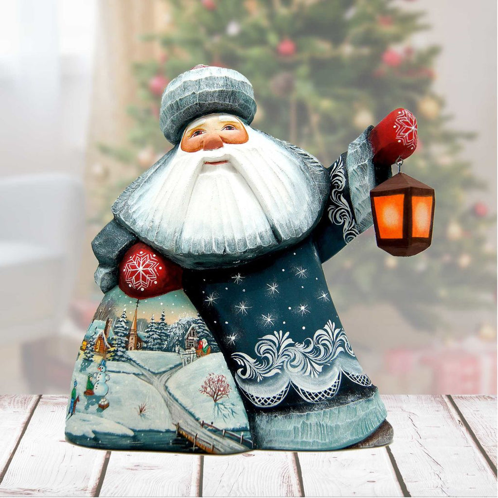 Santa Old World Lighting the Way Hand-Painted WOODCARVED Figurine by G. DeBrekht - Wildlife Holiday Decor - 821562 *** PRE-ORDER - Handmade Just for You! ***