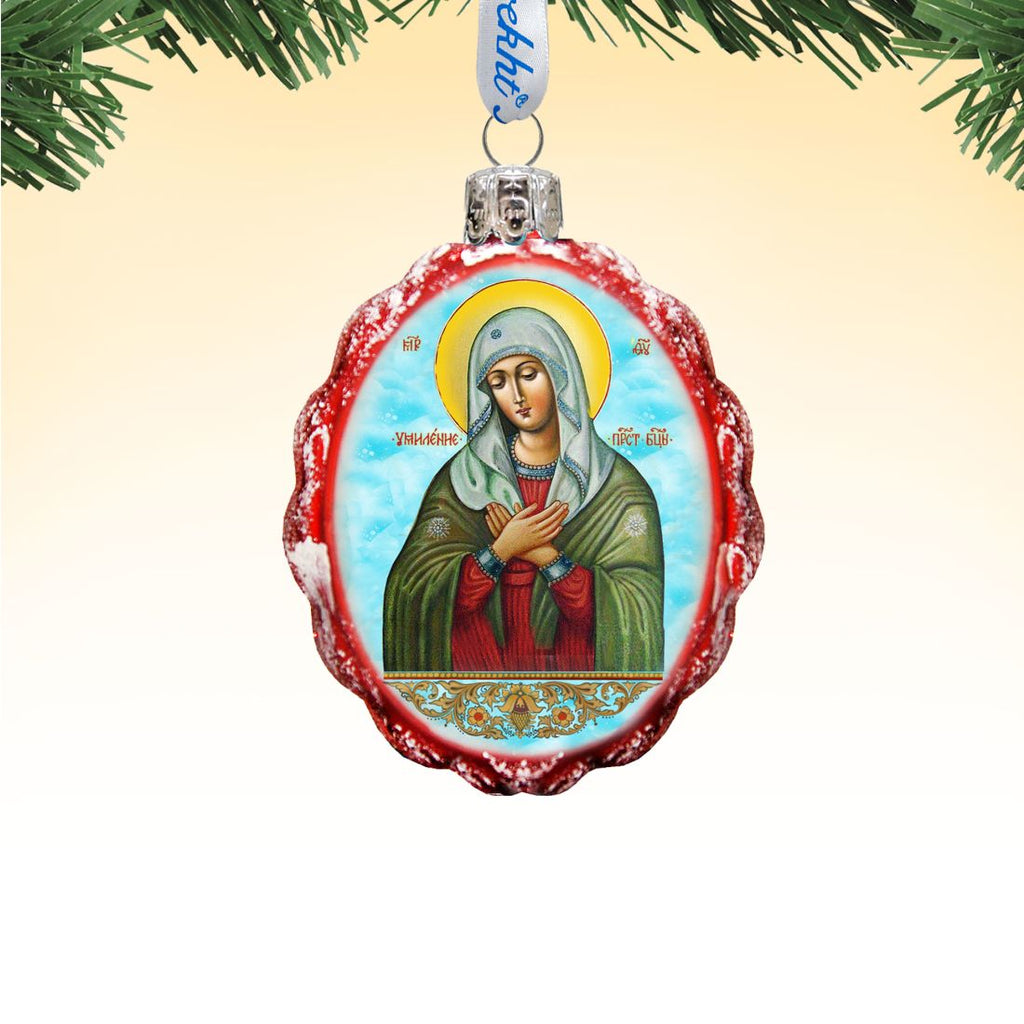 Mother of God Tenderness Mercury Glass Ornament by G. DeBrekht - Nativity Holiday Decor - 772023