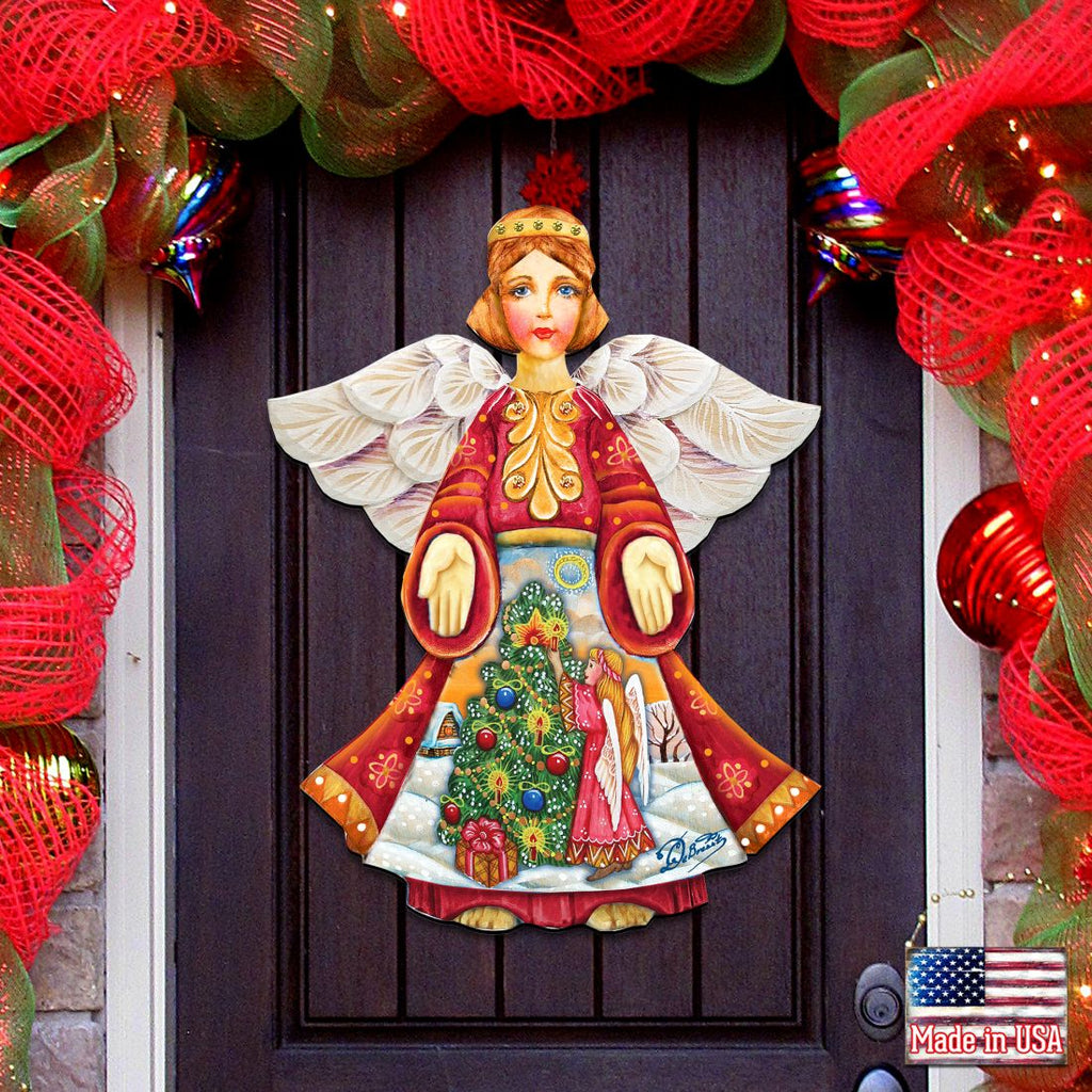 Christmas Tree Angel Nativity Door Decor by G. DeBrekht - Nativity Holiday Decor - 8154103H