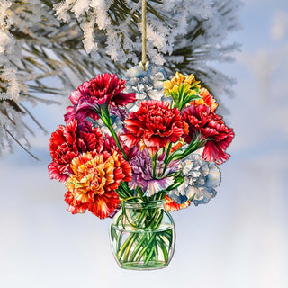 Flowers in the Vase Wooden Ornaments by G. Debrekht - Love Family Decor - 8688317