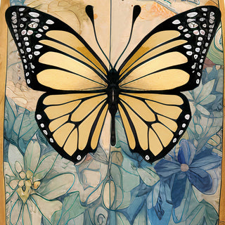 Yellow Monarch Butterfly Surfboard Coastal Wall Art by G. DeBrekht - Coastal Holiday Decor - 8490109HS