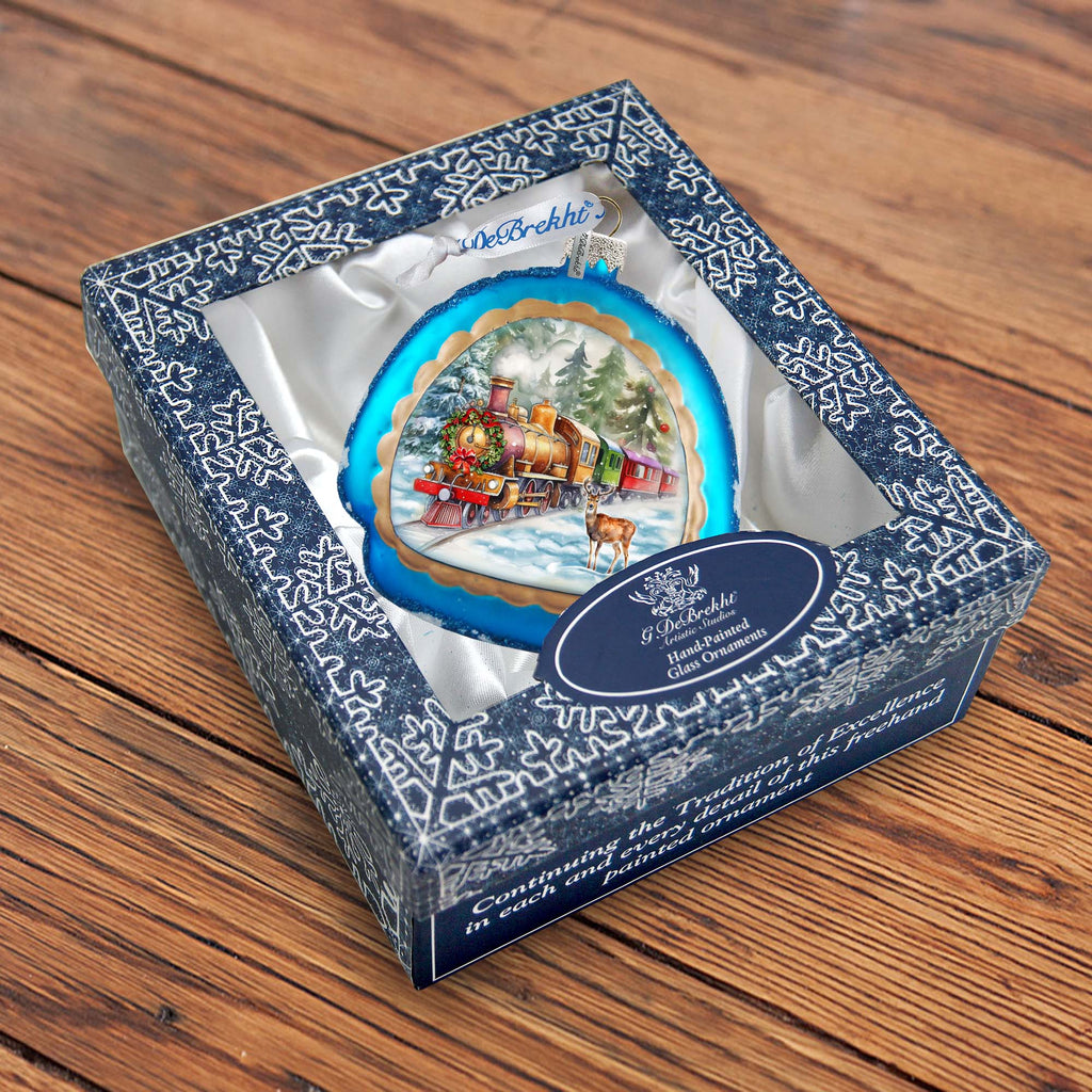 Polar Express Rainbow Glass Ornament by G. Debrekht - Christmas Decor - 756-018