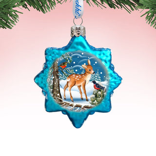 Santa Forest Friends Mercury Glass Ornament by G. DeBrekht - Wildlife Holiday Decor - 771023