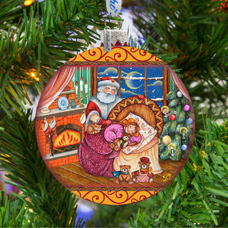 Christmas Ball Glass Ornament by G. DeBrekht - Christmas Santa Snowman Decor - 73615