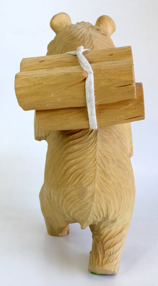 One-of-a-Kind Bear with Woods Wood Carved Figurine 10