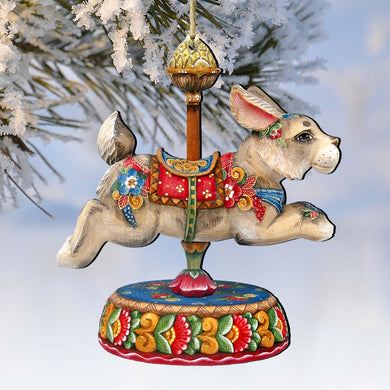 Carousel Bunny Easter Wooden Ornaments by G. DeBrekht - Carousel Holiday Decor - 8114042