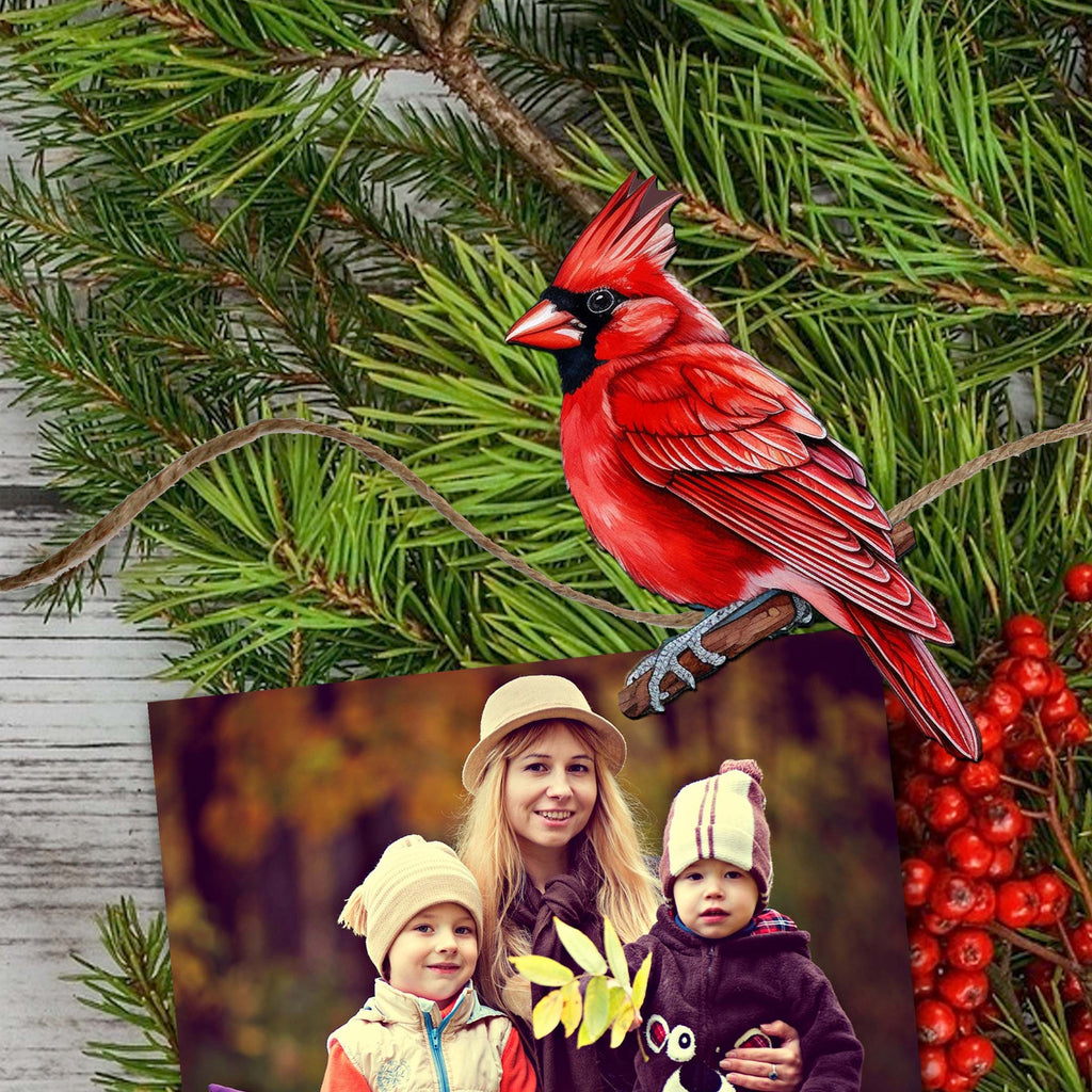 Winter Birds Clip-On Eco Wood Decorative Ornaments Set of 3 by G. Debrekht - Christmas Décor - 8091005C-S3