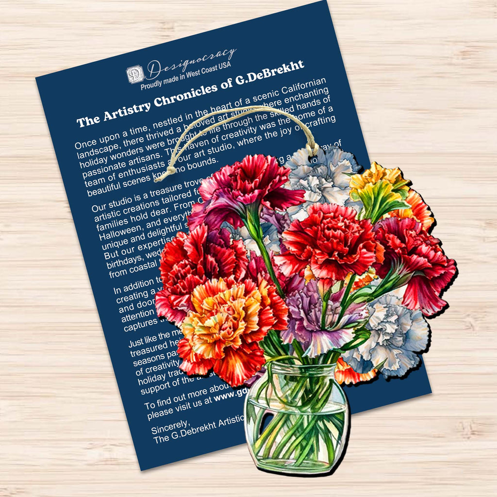 Flowers Decorative Eco Wood Ornaments Set of 3 by G. Debrekht - Love Family Décor - 8091076-1-S3