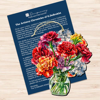 Flowers Decorative Eco Wood Ornaments Set of 3 by G. Debrekht - Love Family Décor - 8091076-1-S3