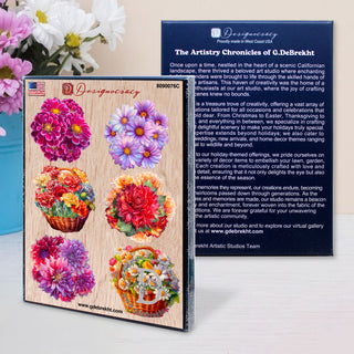 Flowers Clip-On Eco Wood Decorative Ornaments Set of 6 by G. Debrekht - Love Family Décor - 8090076C-S6