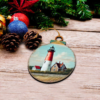 Cape Cod Lighthouse Ornaments Set of 3 by G. Debrekht - Coastal Holiday Decor - 8091047-S3